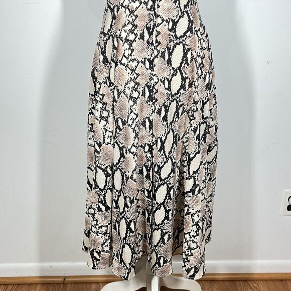 Lulus Lets Snake Grey Snake print Collared Button Front Midi Shirt Dress Sz S - Picture 8 of 12